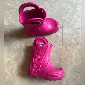 Hot Pink Toddler Croc Boots size 6